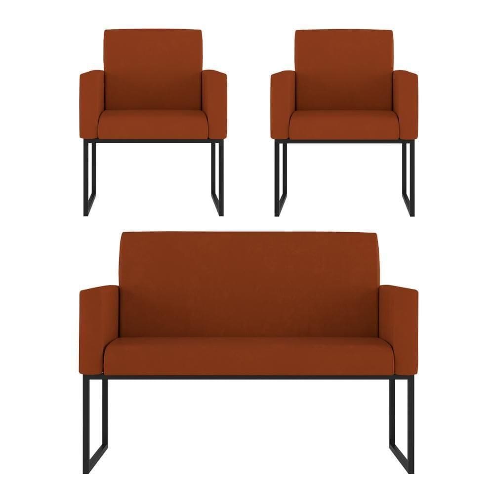 Kit Poltronas Namoradeira Lugares Para Recepção Terracota