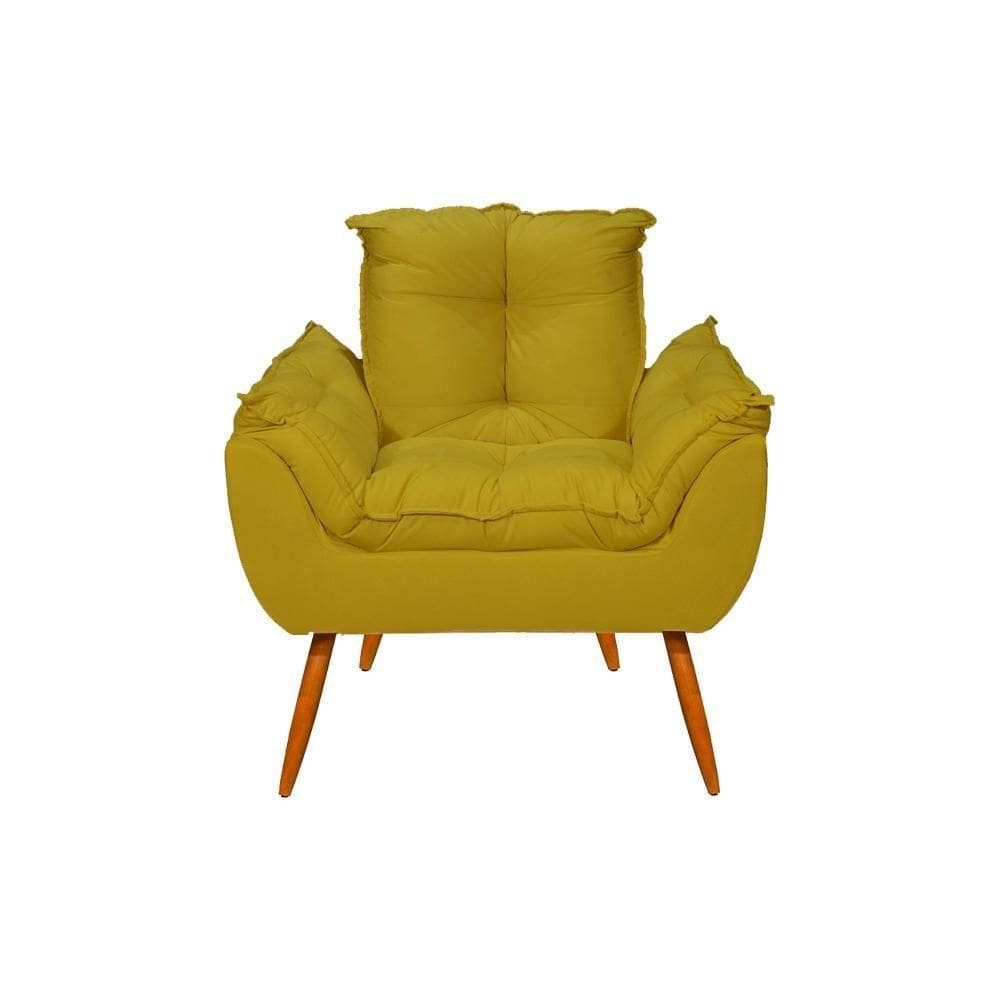 Poltrona Opala Cadeira Decorativa Balaqui Decor Amarelo