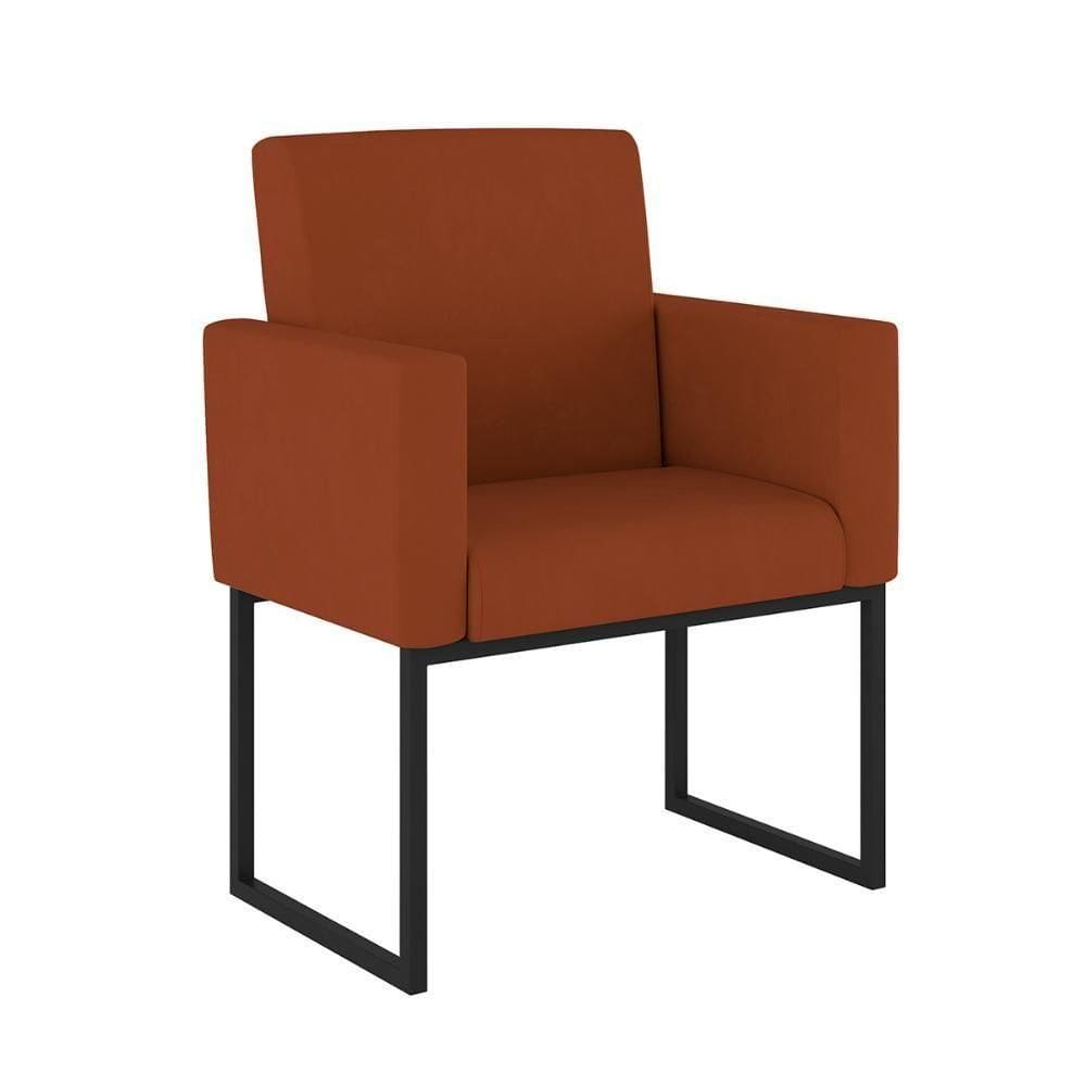 Poltrona Moderna Com Base De Ferro Balaqui Decor Terracota
