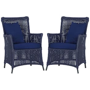 Poltronas Igapó Alumínio Pintura Preta Corda Náutica E10 Azul