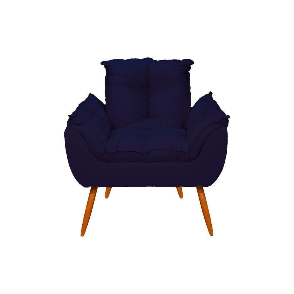 Poltrona Opala Cadeira Decorativa Balaqui Decor Azul-marinho