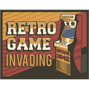 Kit 3 Placas Retro Gaming Invading
