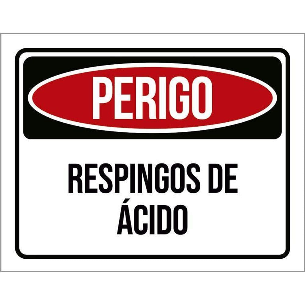 Kit 3 Placas Perigo Respingos De Ácido