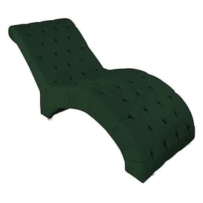 Recamier Maca Estofada Espreguiçadeira Para Sala E Cliníca Estética Veludo Talita verde