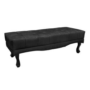 Puff Recamier Retrô Luis Xv Captonê Vicenza 160cm Veludo S04 Cor Preto
