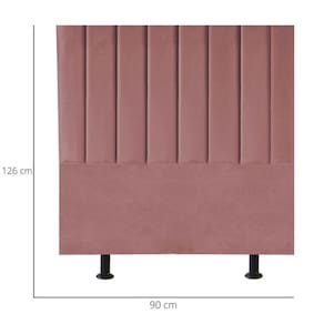Cabeceira Estofada Cama Box Solteiro 90 Cm Esther Veludo E Frame Cor:rosé