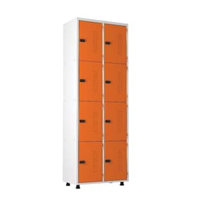 Armário Aço 8 Portas Academia Guarda Volume Ea702 Laranja