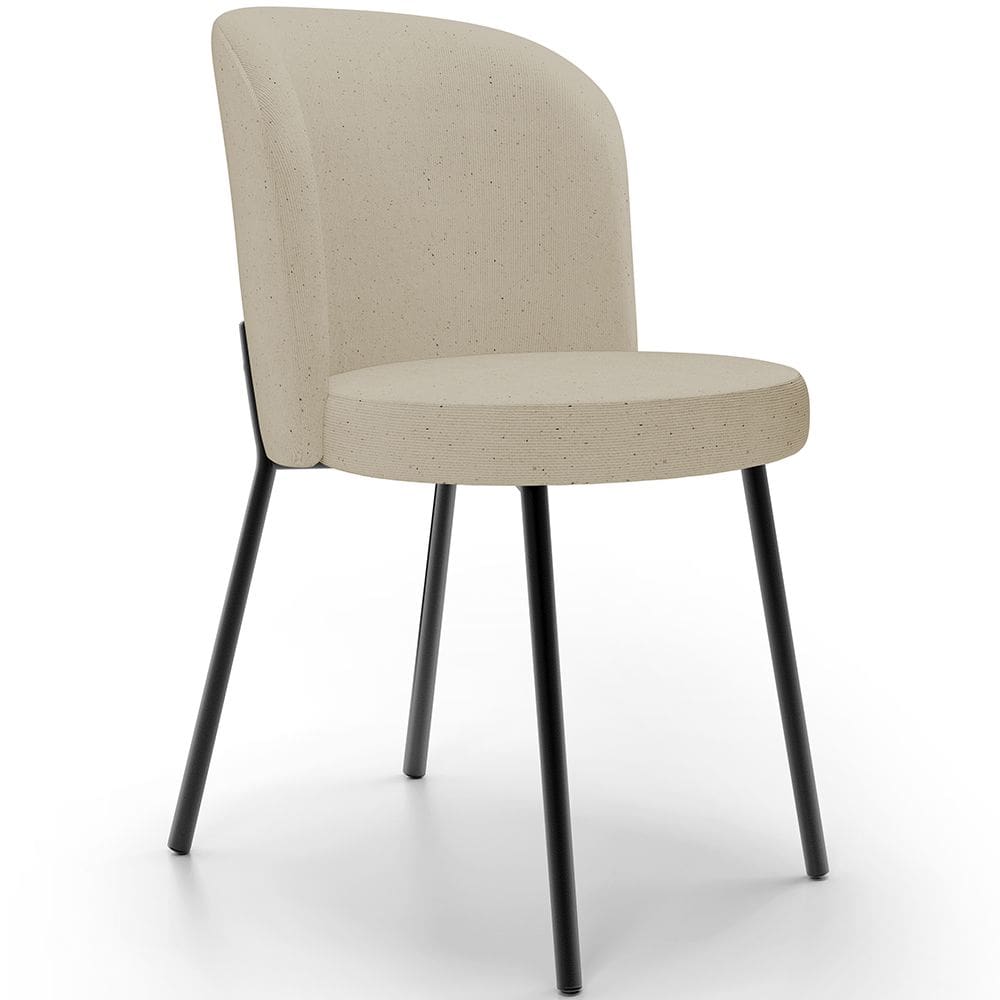 Cadeira Para Sala de Jantar Cozinha Estofada Gavi L02 Linho Bege Escuro - Lyam Decor