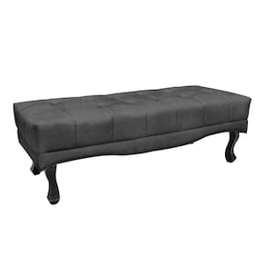 Puff Recamier Retrô Luis Xv Captonê Para Quarto Vicenza 160cm Suede S04 - D`rossi Cor Cinza