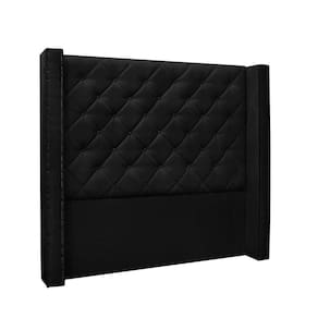Cabeceira Cama Box Queen 160cm e Recamier Vicenza Suede S04 Cor Preto