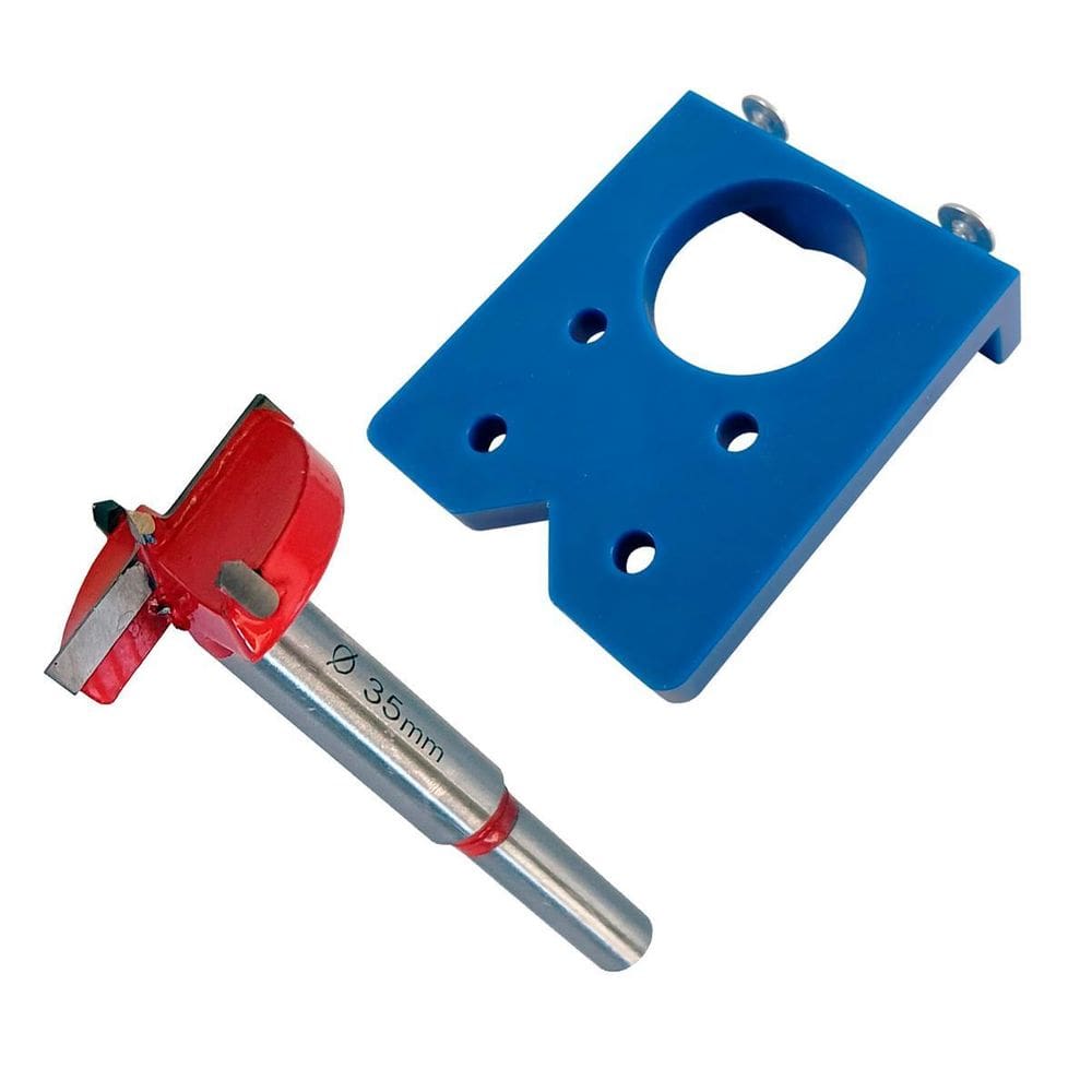 Kit Gabarito Para Dobradiça Caneco E Guia Fresa Broca 35Mm