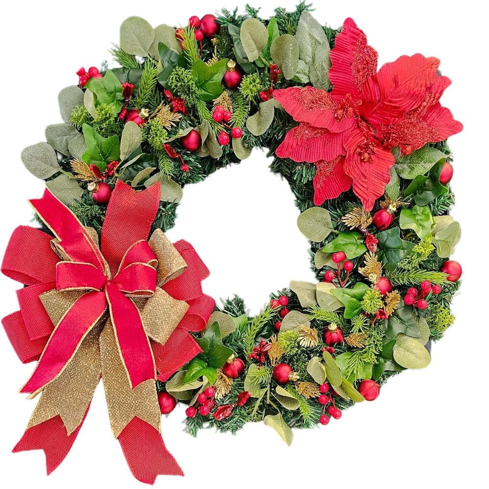 Guirlanda Natalina Vermelha 60Cm Enfeite De Natal