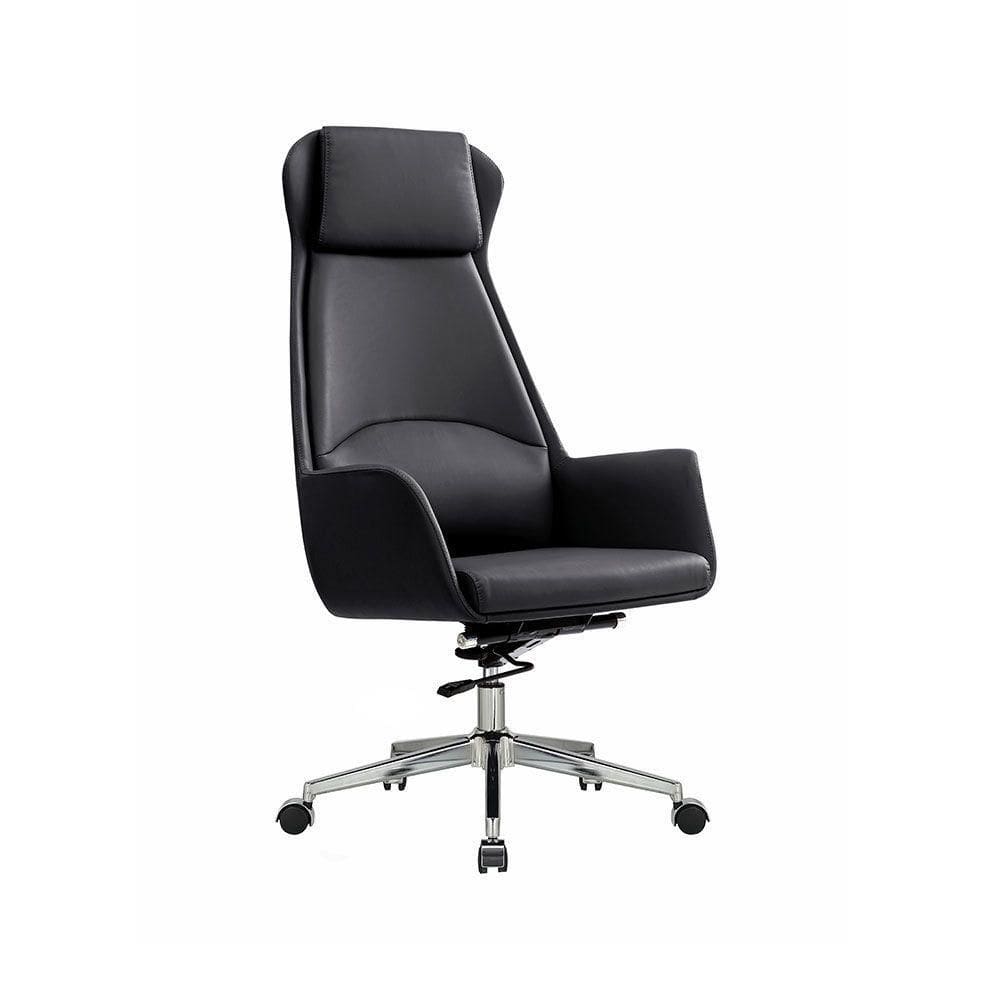 Cadeira De Escritório Office Presidente United Base Estrela Com Rodízios Pu Preto G56 - Gran Belo