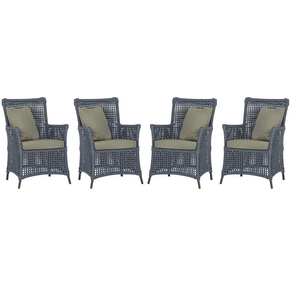 4 Poltronas Igapó Alumínio Pintura Marrom Corda Náutica E8 Prata