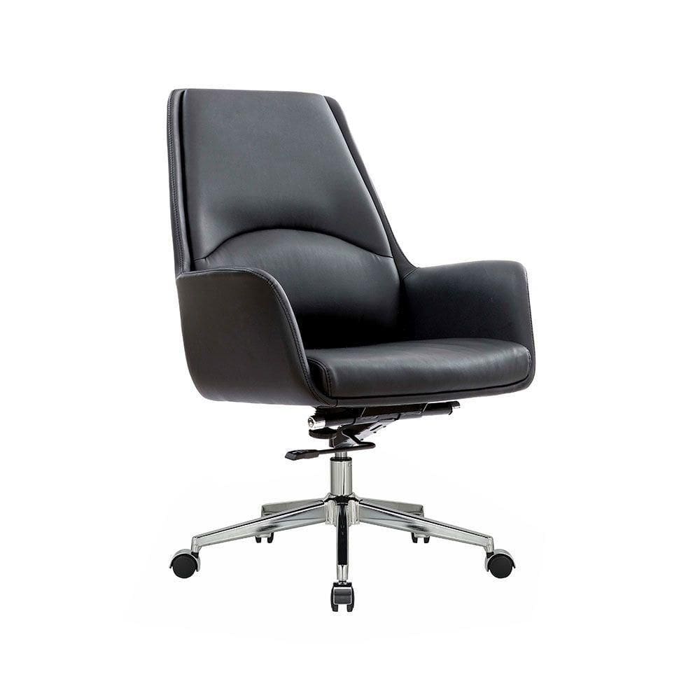 Cadeira De Escritório Office Diretor United Base Estrela Com Rodízios Pu Preto G56 - Gran Belo