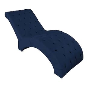 Recamier Maca Estofada Espreguiçadeira Para Sala E Cliníca Estética Veludo Talita azul Marinho