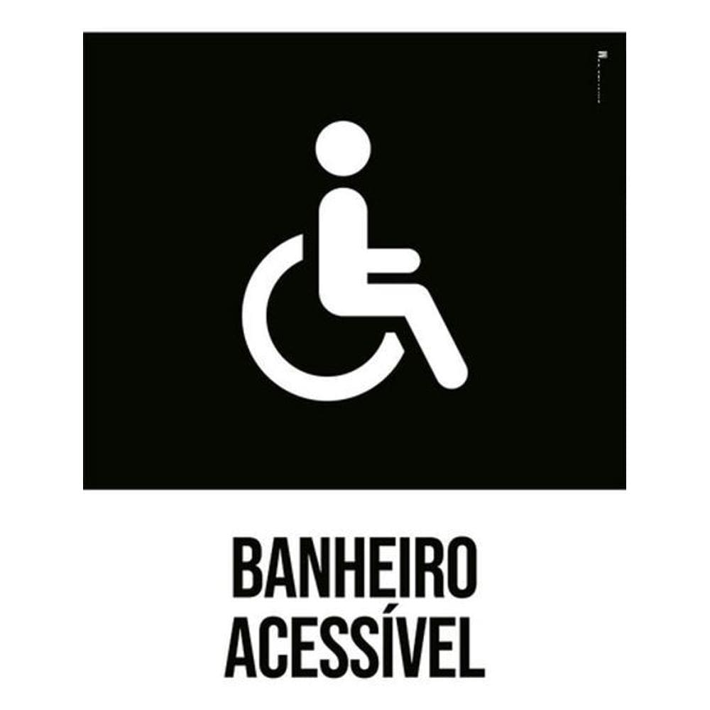 Kit 3 Placas Sinalização - Banheiro Acessível Desenho