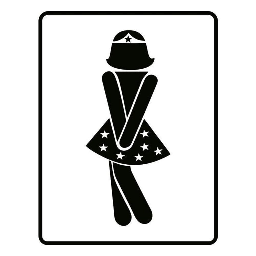 Placa De Sinalização - Banheiro Ela Herói 36X46