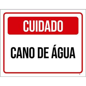Kit 3 Placas Sinalização Cuidado Cano De Água