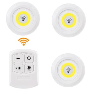 Kit 3 Spots Luminária Led Sem Fio Controle Remoto Premium