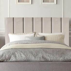 Cabeceira Estofada De Cama Solteiro Box 100 Cm Maya Suede E Frame bege