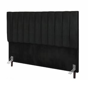 Cabeceira Cama Casal Queen Size160 Cm Sara Linho E Frame preto