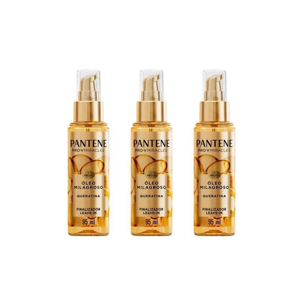 Oleo Capilar Milagroso Pantene Queratina 95Ml - Kit Com 3Un
