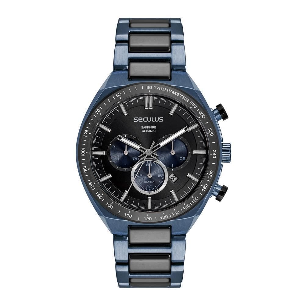 Relógio Seculus Masculino Ref: 77280Gpsveq1 Cronógrafo Azul
