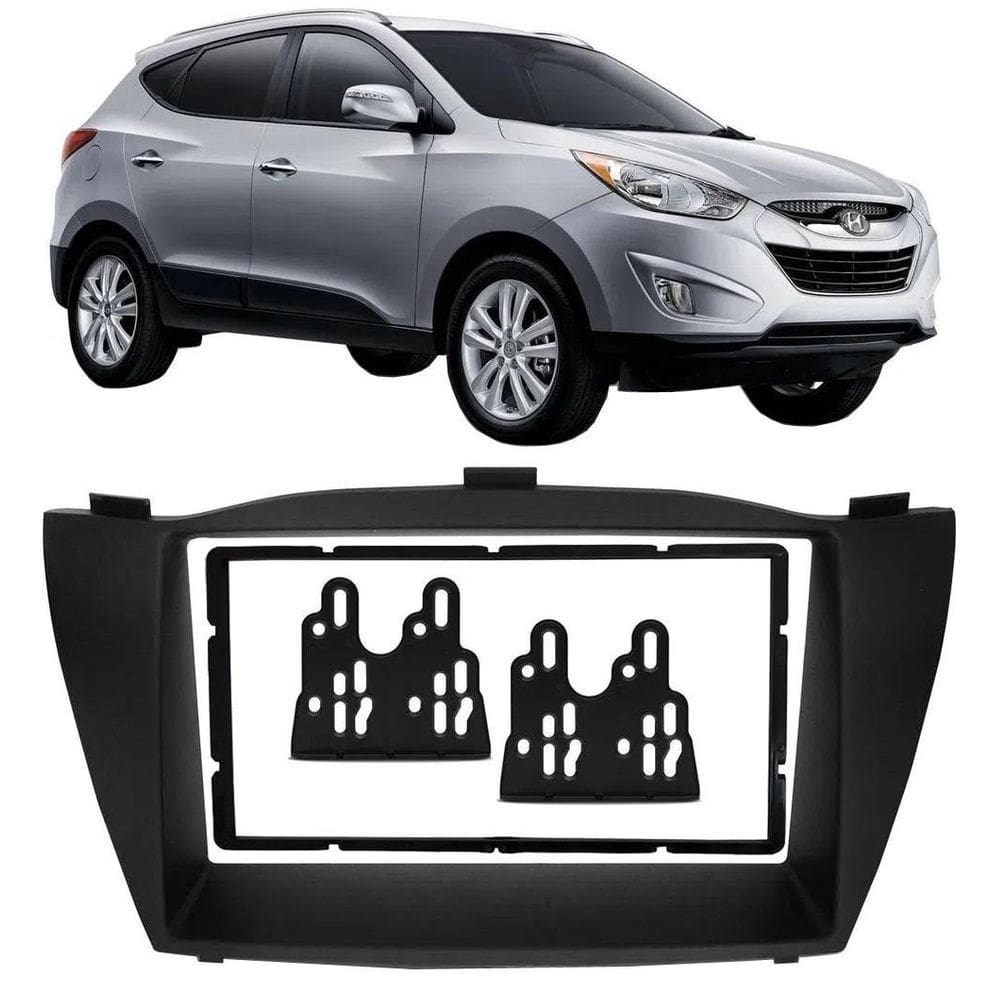 Moldura Painel 2 Din Hyundai Ix35 CD DVD - Preto