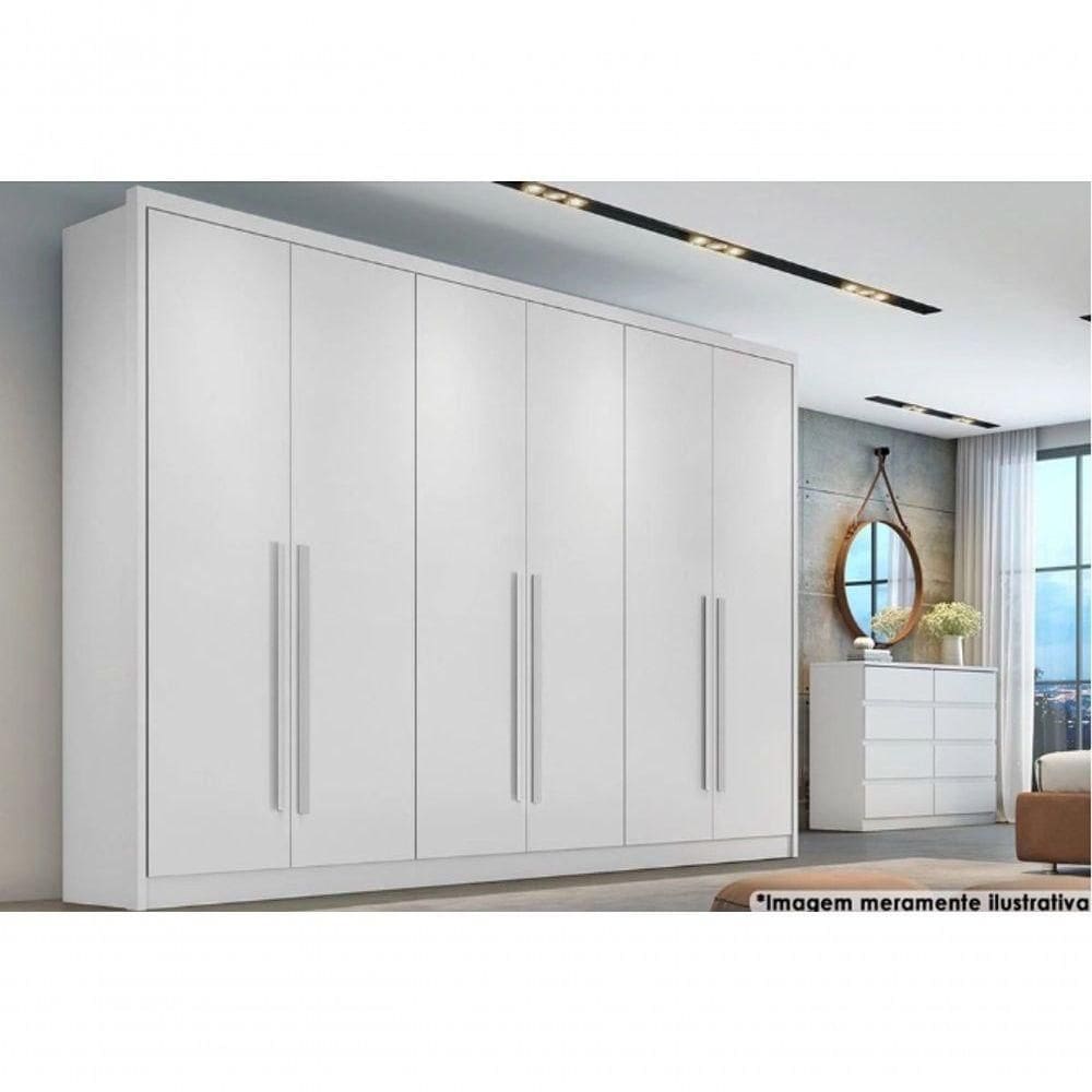 Guarda Roupa Casal Robust Branco 6 Portas 8 Gavetas - Móveis  Horizonte