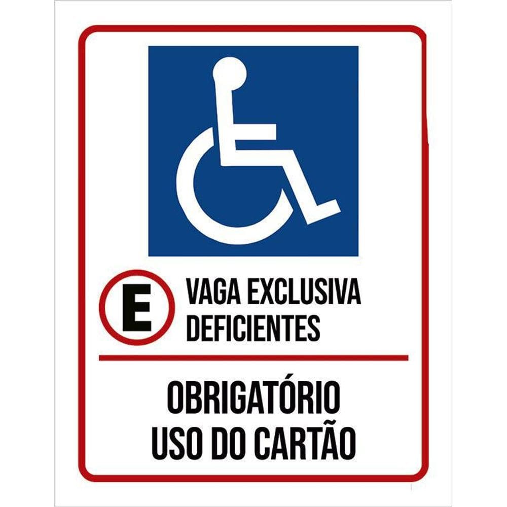 Placa Vaga Exclusiva Deficientes Obrigatório Cartão 36X46