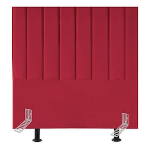 Cabeceira Estofada Cama Solteiro 90 Cm Eloá Suede E Frame vermelho