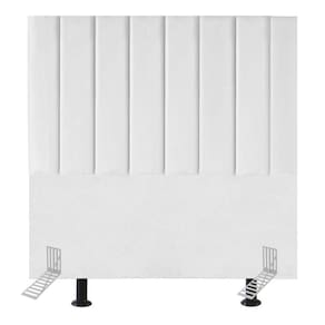 Cabeceira Estofada Cama Solteiro 90 Cm Eloá Corino E Frame branco
