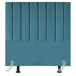 Cabeceira Estofada Cama Box Solteiro 90 Cm Maya Suede E Frame azul Turquesa