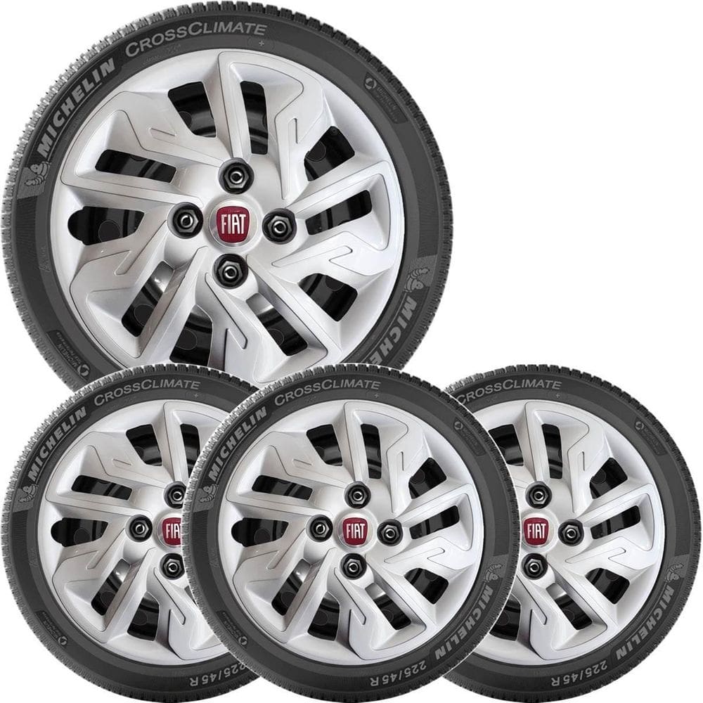 4X Calota Fiat Argo Uno Palio Aro 14 Emblema  292Cb