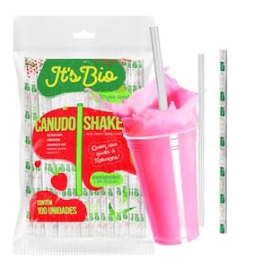 Canudo Milk Shake C/1000 Bio Strawplast 8Mm Transparente