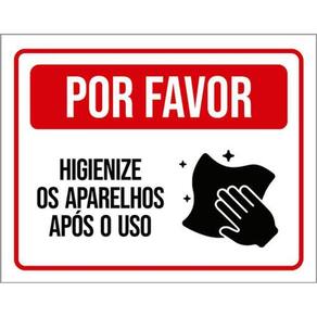 Kit 3 Placas Academia Higienize Aparelhos Após Uso