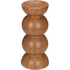 CASTIÇAL DECORATIVO PORTA VELA SUPORTE HOME&CO CERÂMICA 20x8x8cm ESTILO MADEIRA