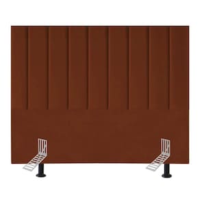 Cabeceira Estofada Cama Casal Queen Size 160 Cm Sara Veludo E Frame terracota