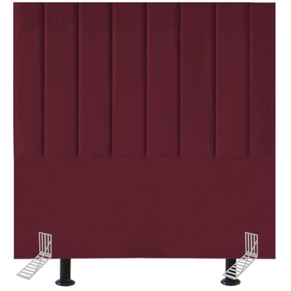 Cabeceira Estofada Cama Solteiro 90 Cm Eloá Suede E Frame bordô