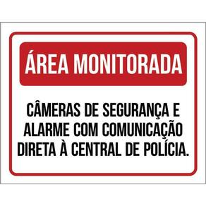 Placa Área Monitorada Câmeras De Segurança E Alarme 36X46