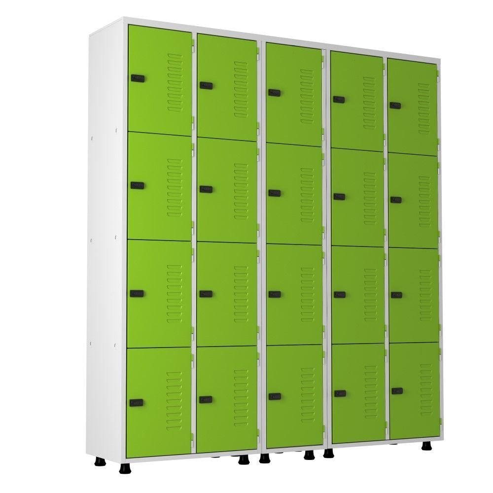 Armário Aço 20 Portas Academia Guarda Volume Trinco Verde