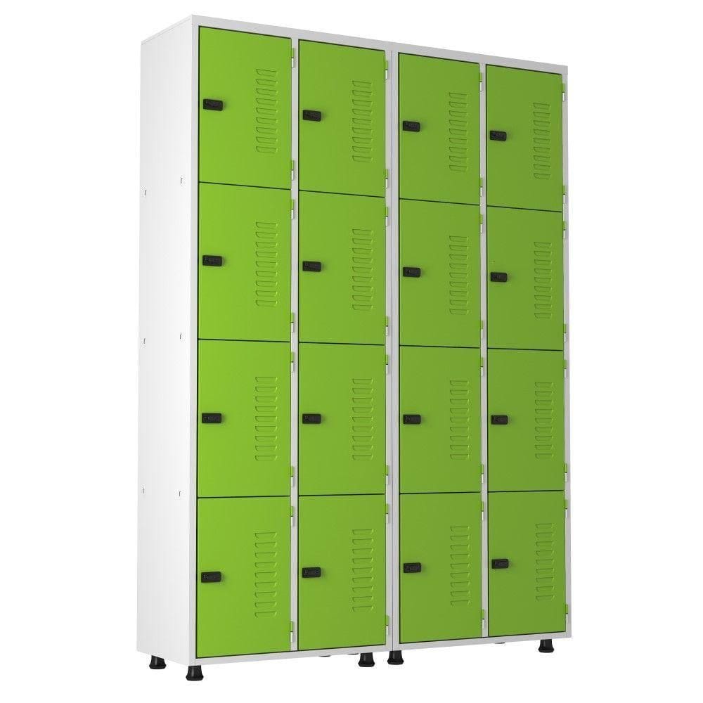 Armário Aço 16 Portas Academia Guarda Volume Trinco Verde
