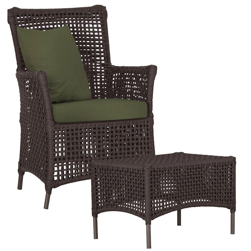 Poltrona E Mesa Igapó Em Alumínio Marrom Corda Náutica E13 Marrom