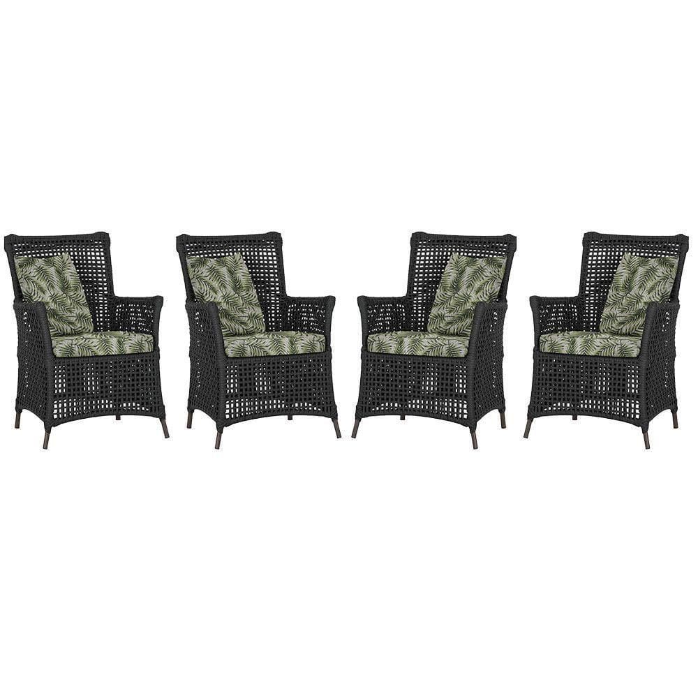 4 Poltronas Igapó Alumínio Pintura Marrom Corda Náutica E5 Preto