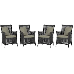 4 Poltronas Igapó Alumínio Pintura Preta Corda Náutica E8 Preto