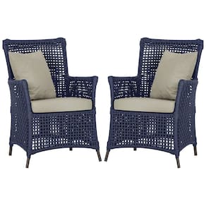 Poltronas Igapó Alumínio Pintura Marrom Corda Náutica E7 Azul
