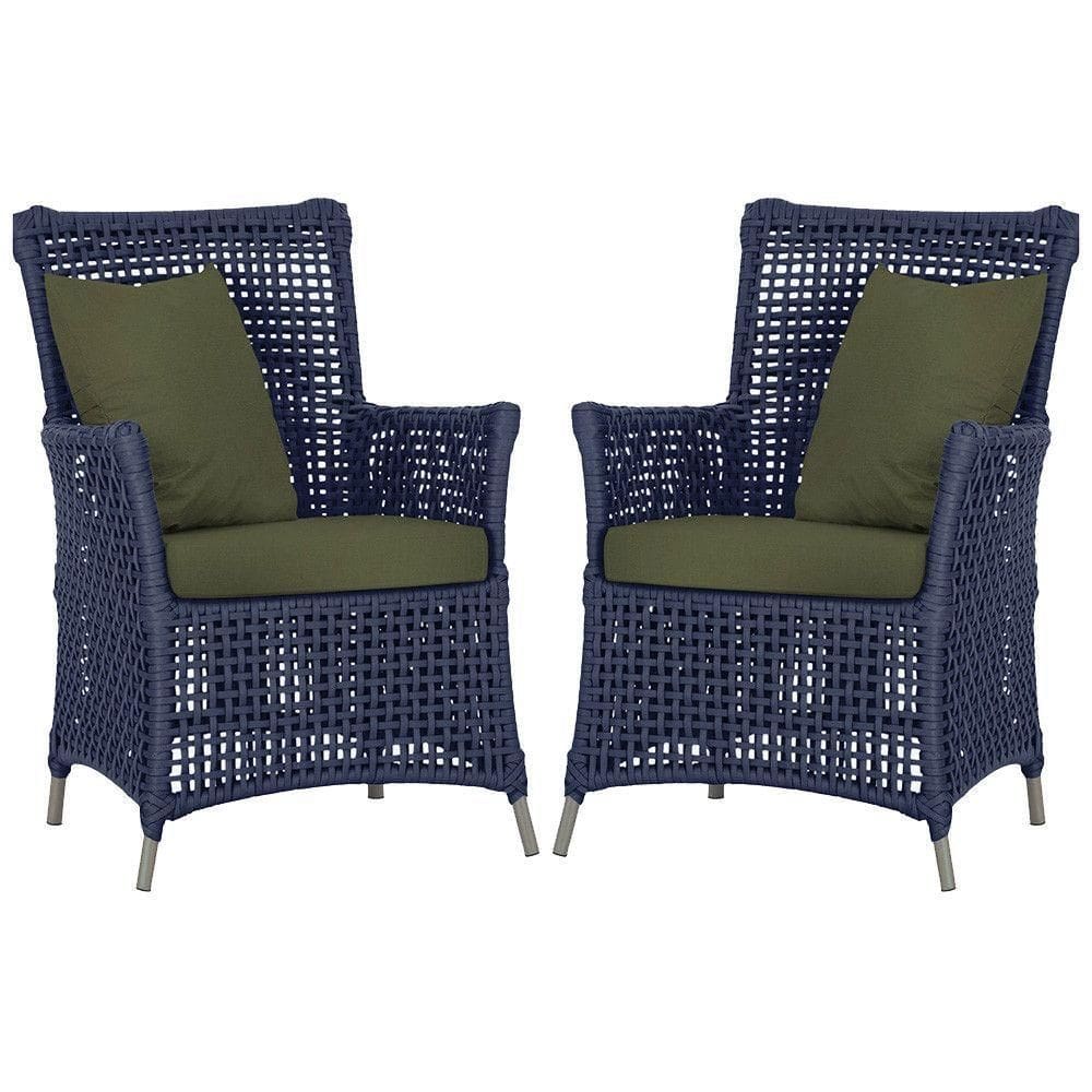Poltronas Igapó Alumínio Pintura Fendi Corda Náutica E13 Azul