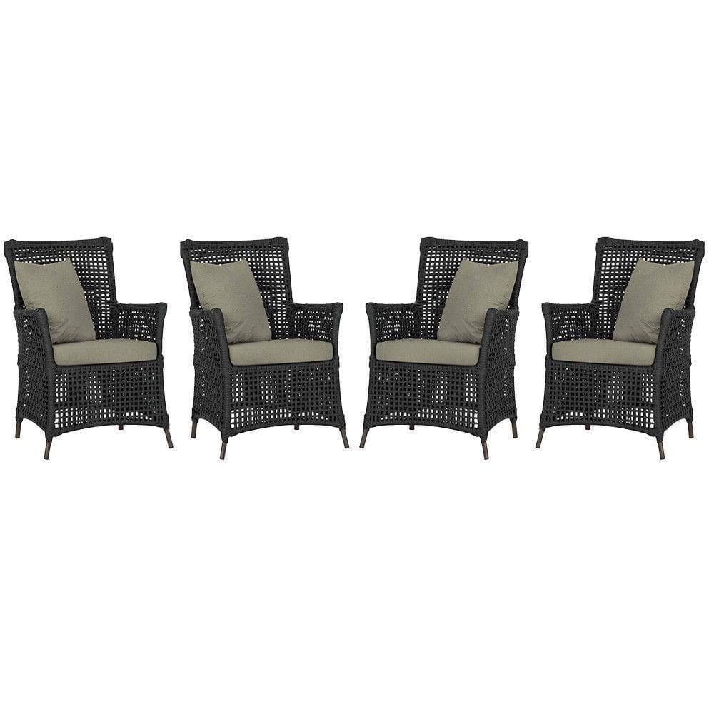 4 Poltronas Igapó Alumínio Pintura Marrom Corda Náutica E8 Preto