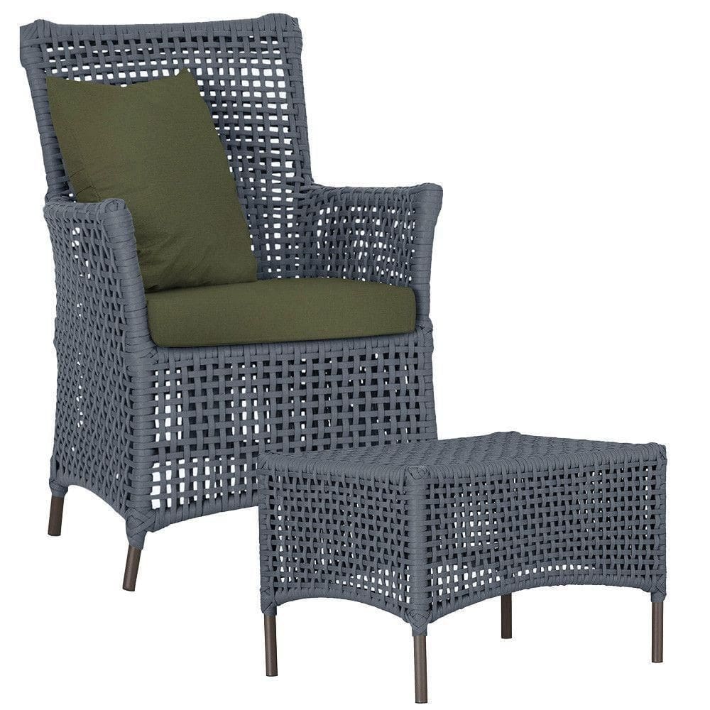 Poltrona E Mesa Igapó Em Alumínio Marrom Corda Náutica E13 Prata